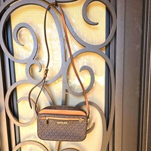 Michael Kors Brown Leather Crossbody Bag